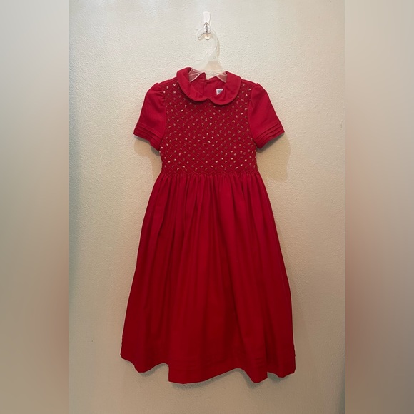 Luli & Me Girls 6 Smocked Floral Red Dress - Picture 3 of 13